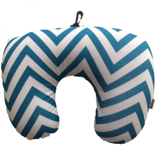 VIAGGI 2 In 1 Microbeads Convertible Travel Neck Pillow - White & Blue